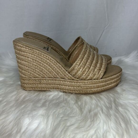 Jeffrey Campbell Sunlit Natural Raffia Platform Wedge Sandals Sz EU 40/US 9.5 - Picture 5 of 7